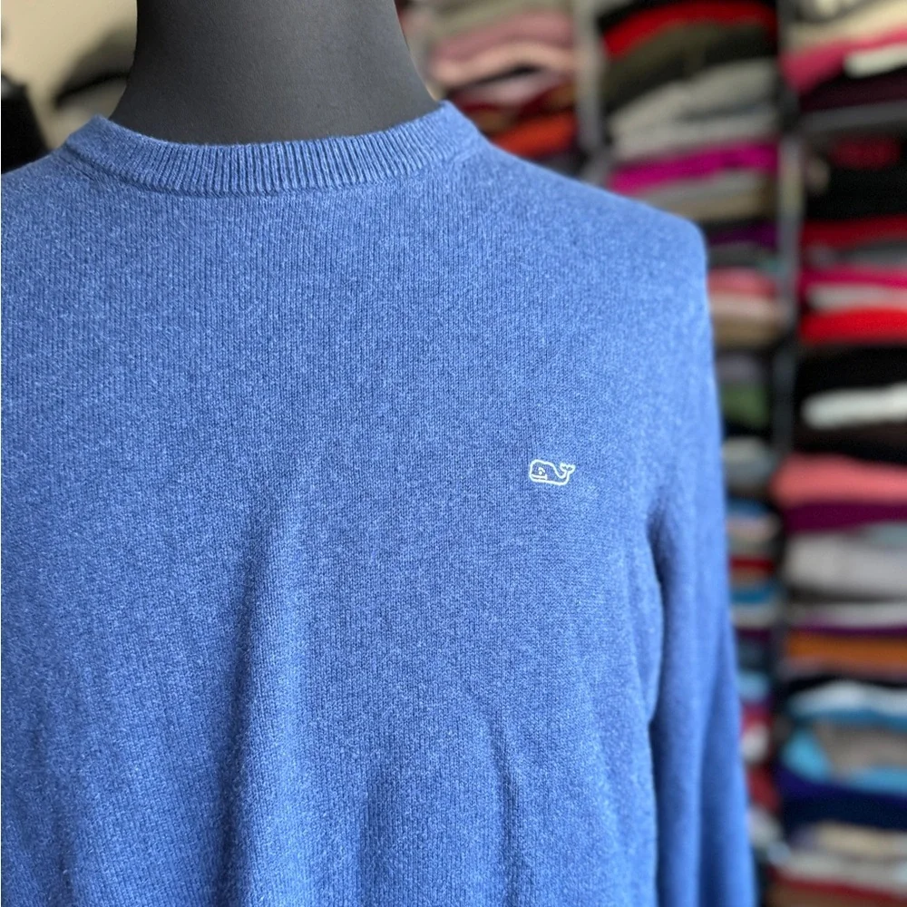 Vineyard Vines Cotton-Cashmere Blue Men’s Sweater, M